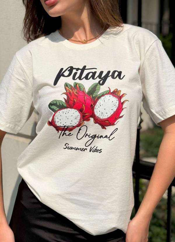 Cianitas - T-Shirt Feminina Off Pitaya Bege 4