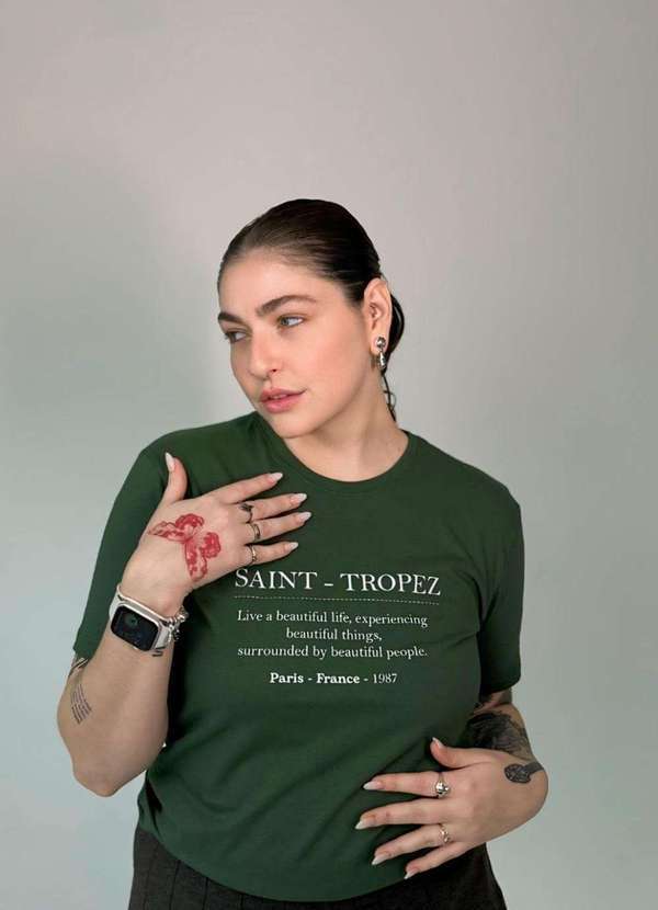 Cianitas - T-Shirt Feminina Verde Escuro Saint Tropez Verde