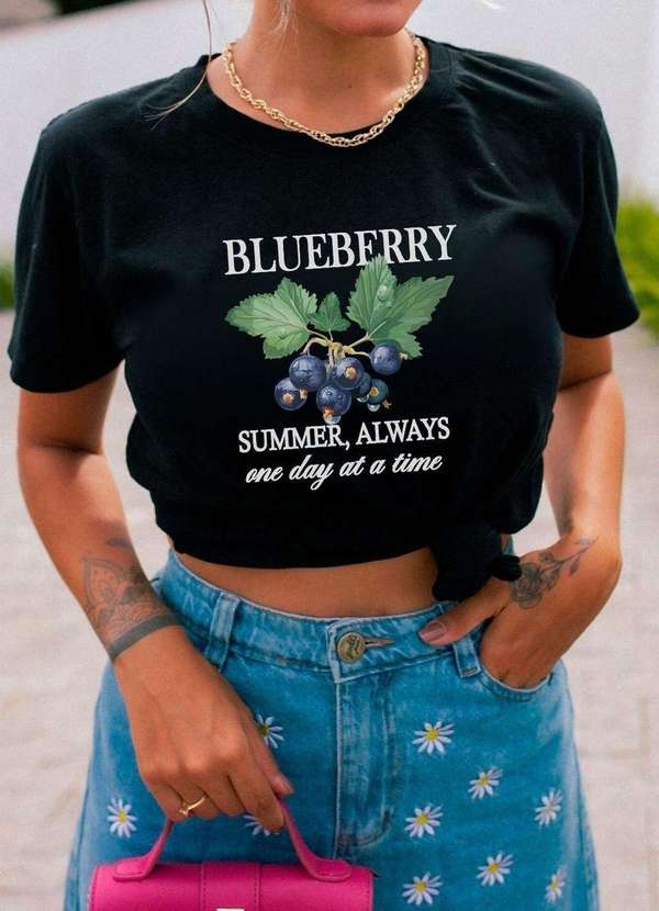 Cianitas - T-Shirt Preta Blueberry Preto