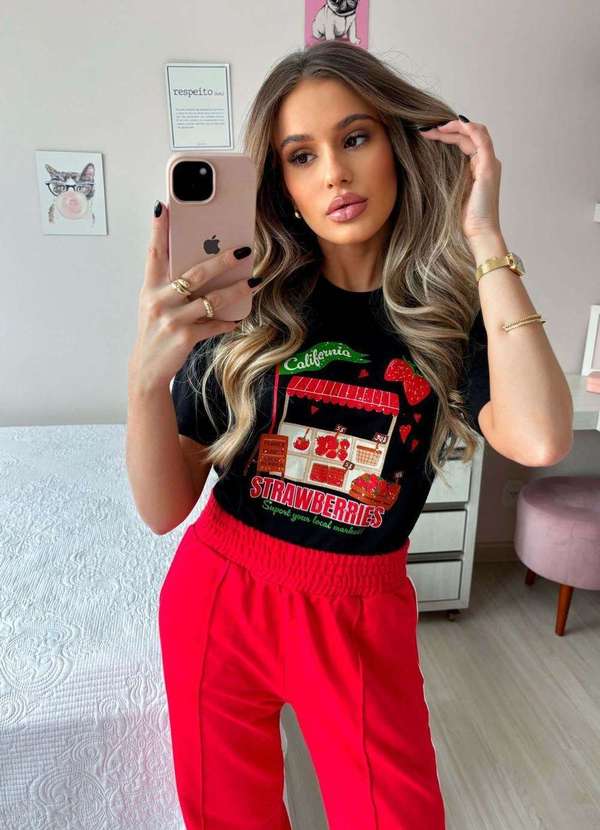 Cianitas - T-Shirt Preta Feira California Preto