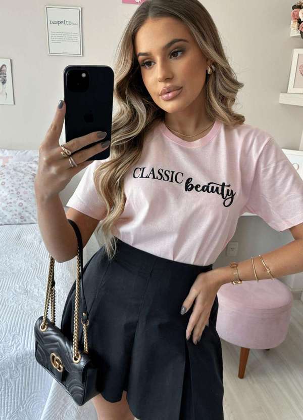 Cianitas - T-Shirt Rosa Bebe Classic Beauty Rosa