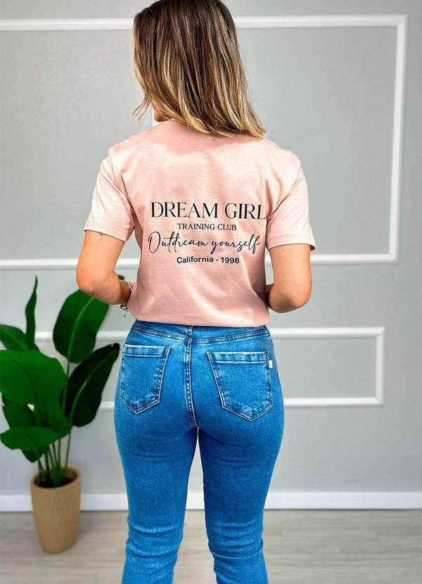 Cianitas - T-Shirt Salmão Dream Girl Rosa