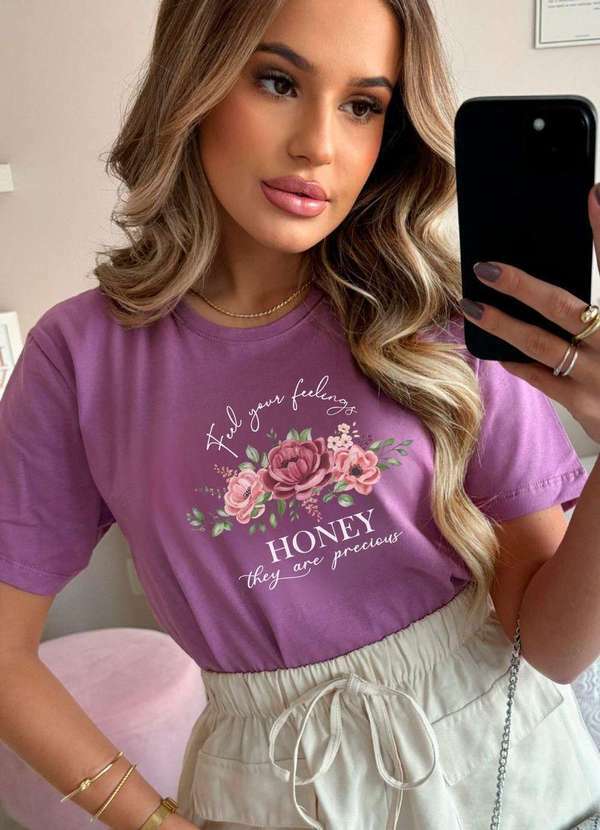 Cianitas - T-Shirt Violeta Feel Your Roxo