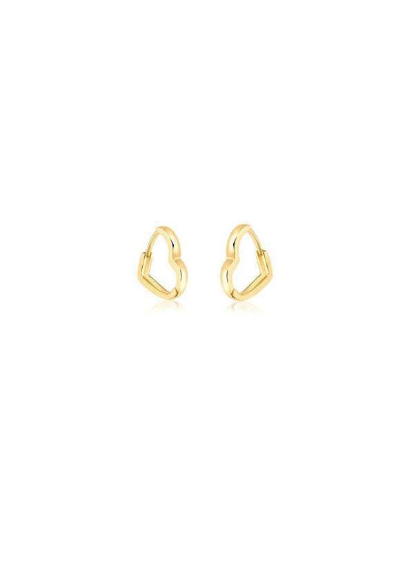 Mônica Rizzi - Argola de Coracao Pequena Lisa Banhada em Ouro 18k Dourado