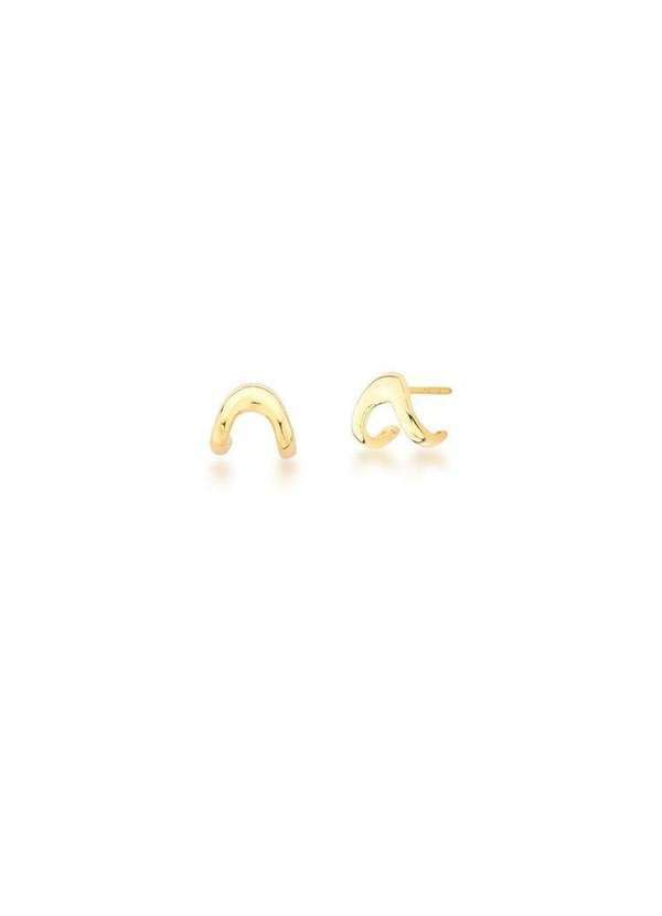 Mônica Rizzi - Brinco Curvo Liso Alice Banhado em Ouro 18k Dourado