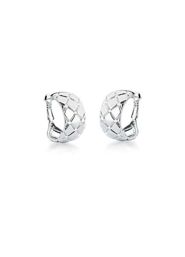 Mônica Rizzi - Brinco de Argola Carine com Micro Zirconias Banhado em Rodio Prata