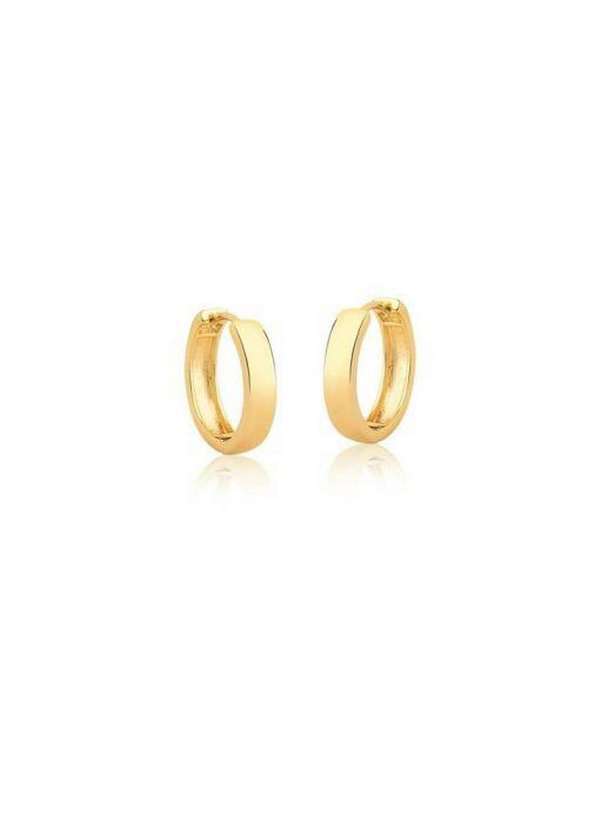 Mônica Rizzi - Brinco de Argolas Lisa Media Banhado em Ouro 18k Dourado