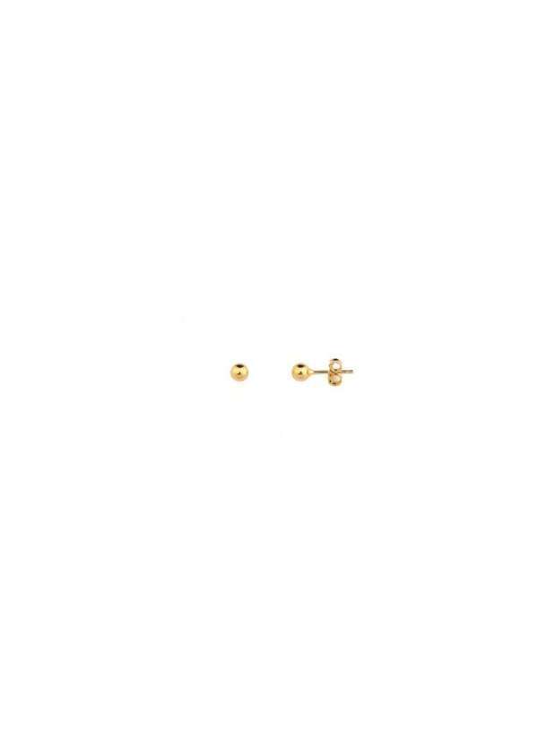 Mônica Rizzi - Brinco Infantil Bebe Bolinha Micro Banhado em Ouro 18k Dourado