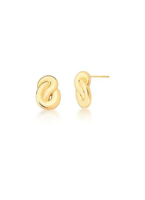 Mônica Rizzi - Brinco Liso Sara Banhado em Ouro 18k Semijoia Dourado