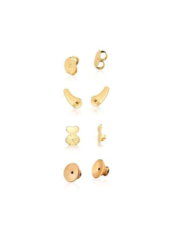Mônica Rizzi - Kit 4 pares de Tarraxas para Brincos Banhada Ouro 18k Dourado