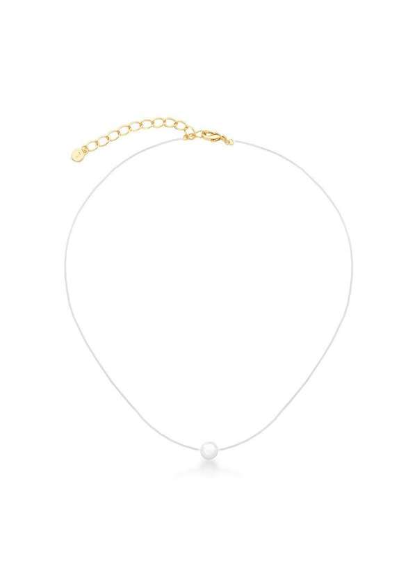 Mônica Rizzi - Choker com Perola em Fio de Nylon Banhado Ouro Semijoia Dourado