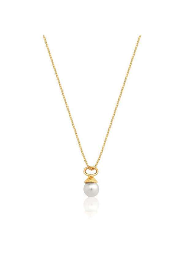 Mônica Rizzi - Colar com Pingente de Perola Naomi Banhado em Ouro 18k Dourado