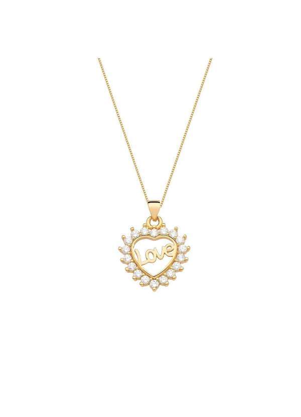Mônica Rizzi - Colar de Coracao Love Zirconias Semijoia Dourado
