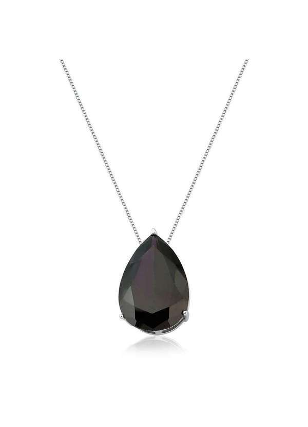 Mônica Rizzi - Colar de Gota Petra em Cristal Roxo em Rodio Semijoia Prata
