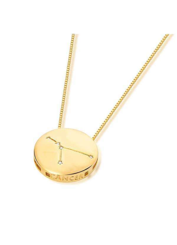Mônica Rizzi - Colar de Signo Constelacao de Cancer Banhado Ouro Semijoia Dourado