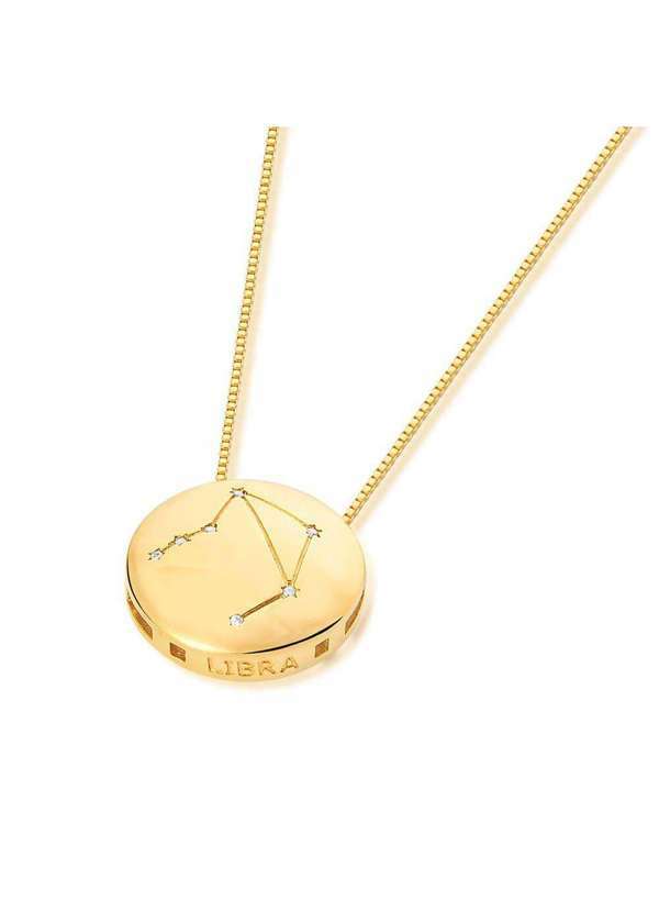 Mônica Rizzi - Colar de Signo Constelacao de Libra Banhado Ouro Semijoia Dourado