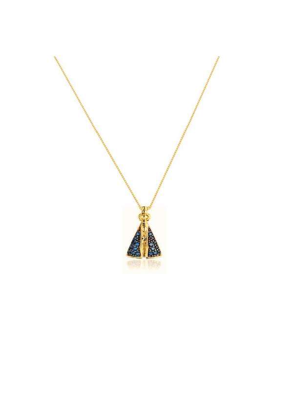 Mônica Rizzi - Colar Nossa Senhora Aparecida Pequeno com Zirconias Banhado Em... Dourado