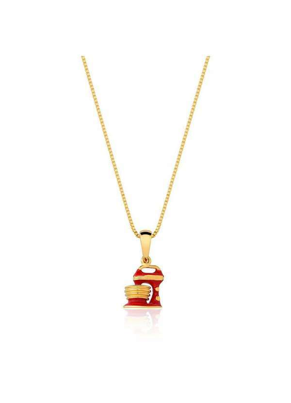 Mônica Rizzi - Colar Pingente de Batedeira Confeitaria Banhado Ouro Semijoia Dourado