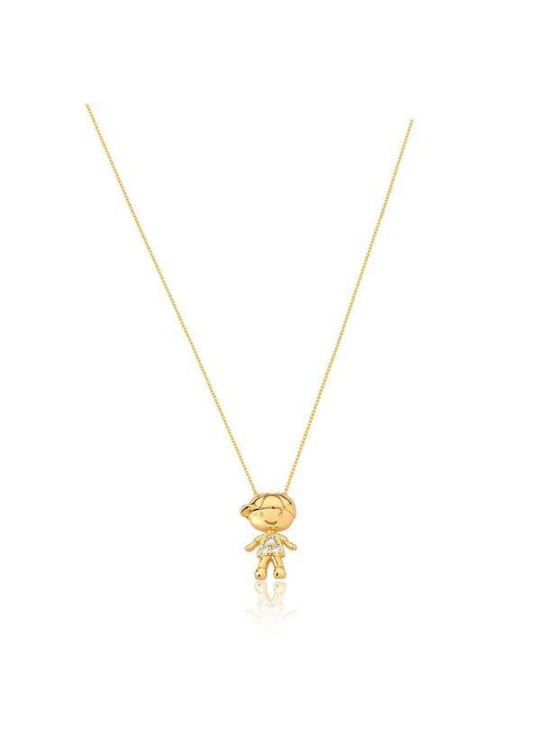 Mônica Rizzi - Colar Pingente Filho com Zirconias Semijoia Dourado
