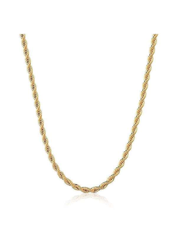 Mônica Rizzi - Cordao Baiano Feminino Liso 3mm Banhado em Ouro 18k Dourado