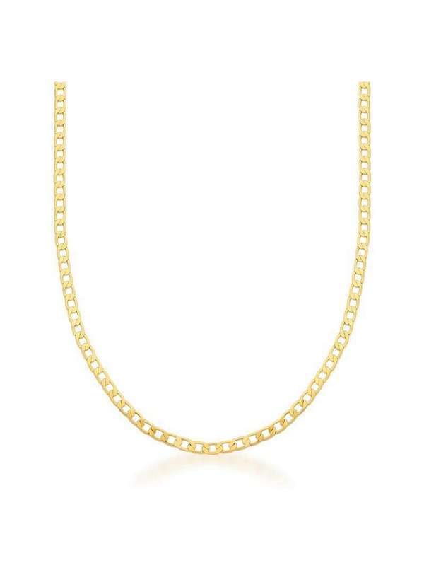 Mônica Rizzi - Corrente Feminina Malha Groumet Lisa 3mm Banho Ouro Dourado