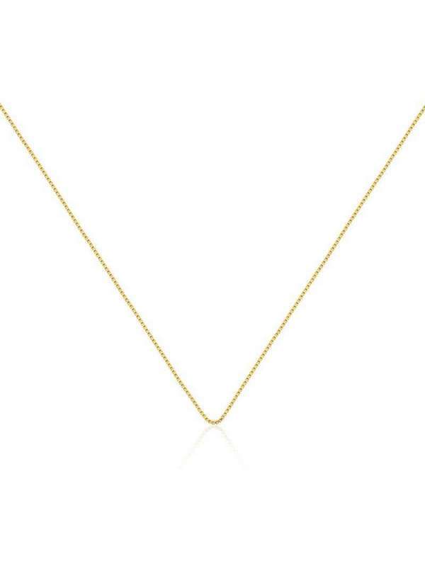 Mônica Rizzi - Corrente Feminina Veneziana Banhada Ouro 35cm C/5cm Extensor Dourado