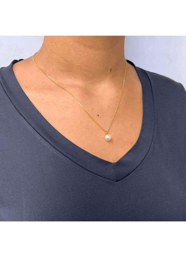 Mônica Rizzi - Conjunto Colar e Brinco de Perolas Charlotte Dourado 2