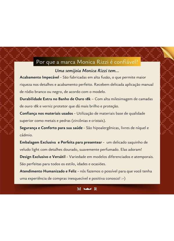 Mônica Rizzi - Conjunto Colar e Brinco Elegance Zirconias Semijoia Dourado 4