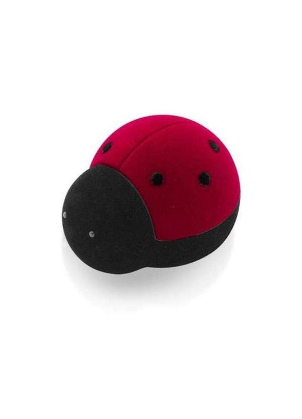 Mônica Rizzi - Caixa de Veludo Joaninha para Brinco Infantil Vermelho