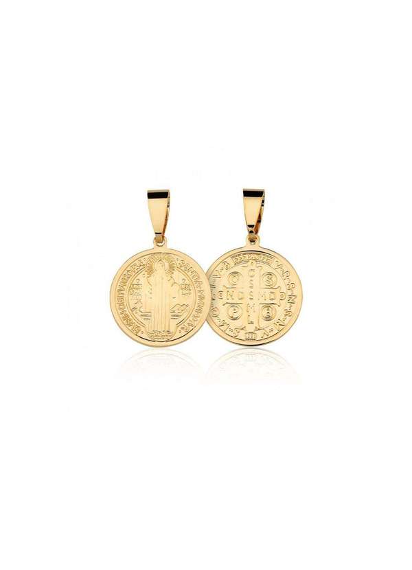 Mônica Rizzi - Pingente Medalha de Sao Bento Media Dourado