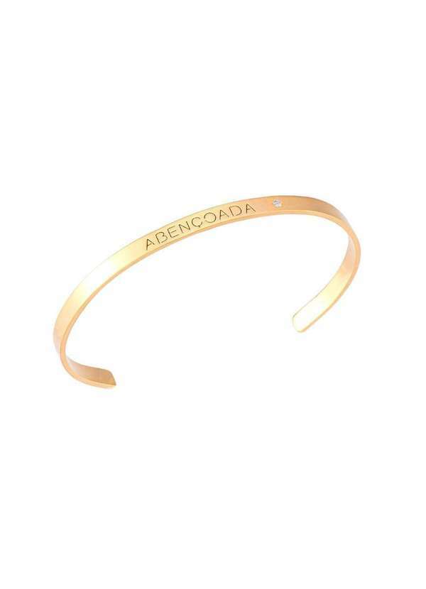 Mônica Rizzi - Bracelete Abencoada com Zirconia Ajustavel Banho Ouro 18k Dourado