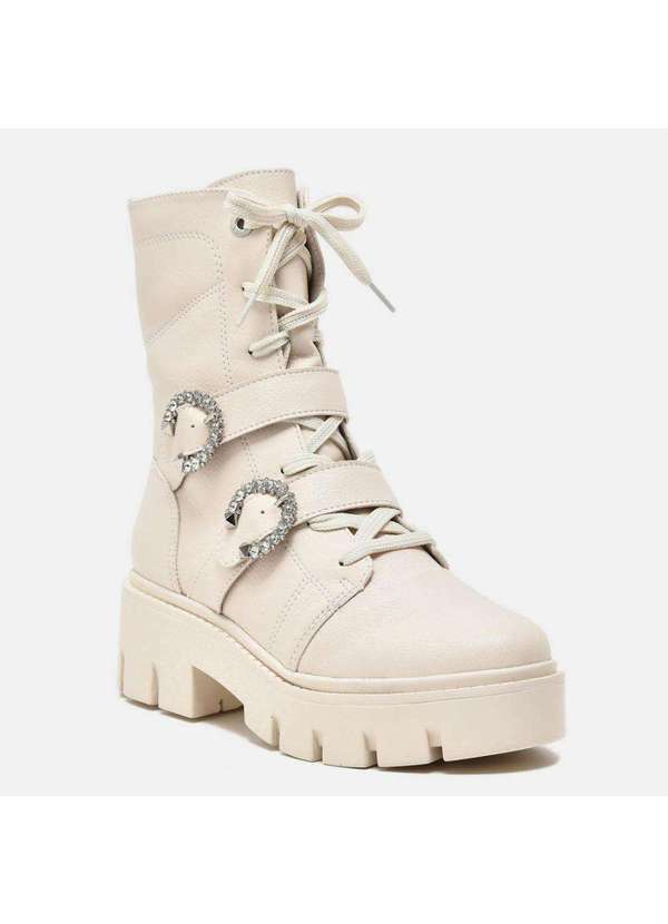 Via Marte - Coturno Feminino Via Marte Cano Curto Branco 095-007 Branco