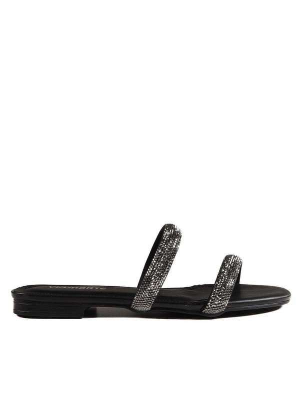 Via Marte - Rasteirinha Via Marte Feminina Casual 113-011 Preto Preto