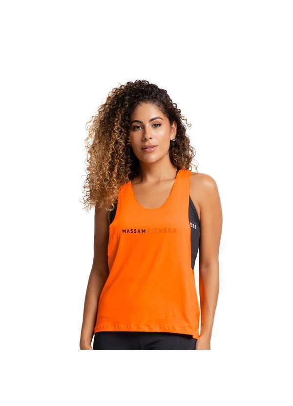 Massam Fitness - Regata Feminina Cavada Silk Laranja