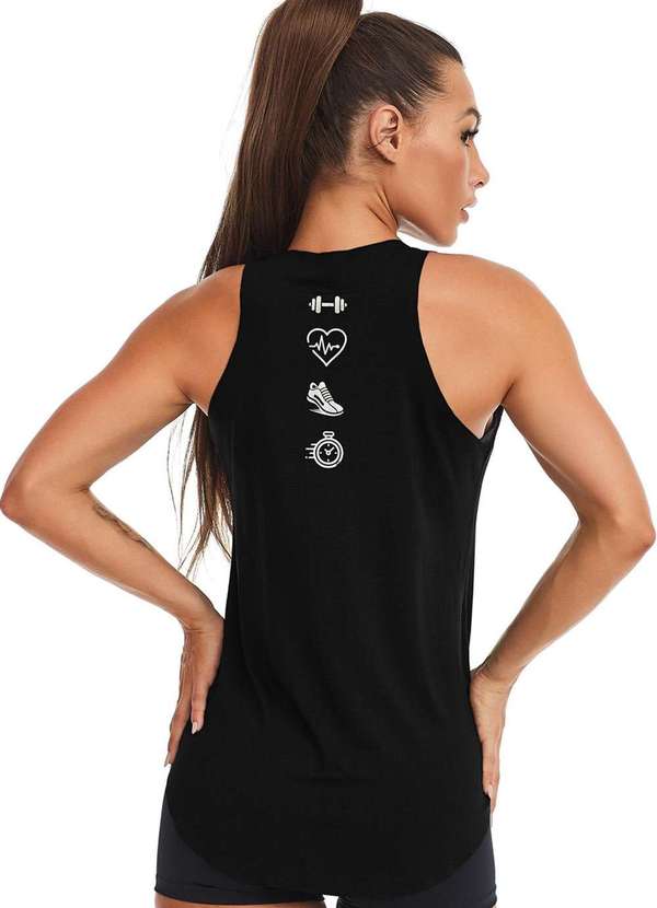 Massam Fitness - Regata Feminina Simbolos Costas Preto 2