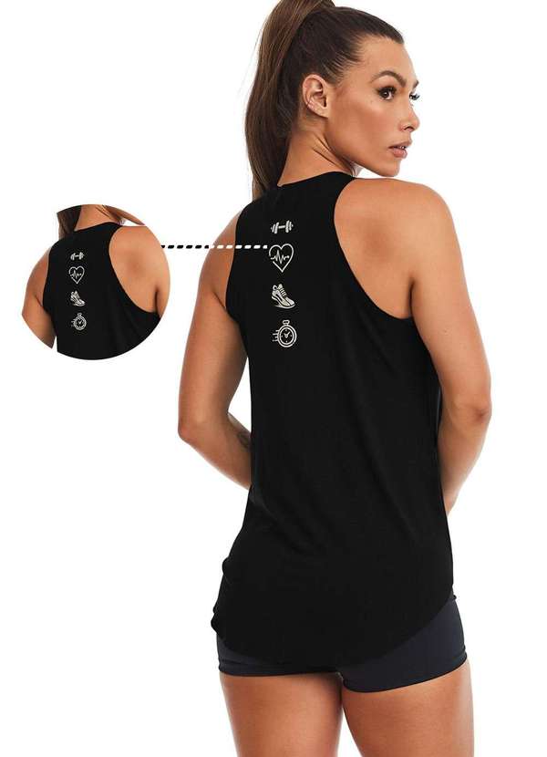 Massam Fitness - Regata Feminina Simbolos Costas Preto 3