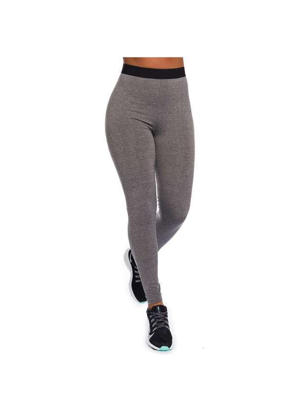 Massam Fitness - Legging Academia Feminina Cintura Alta Active Mescla Cinza