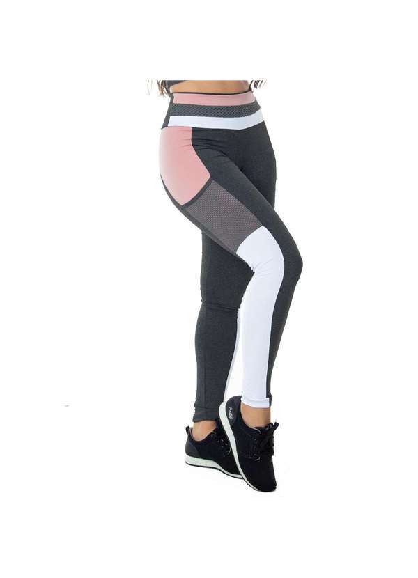 Massam Fitness - Conjunto Feminino com Bolso Essence Top com Legging Cinza 4