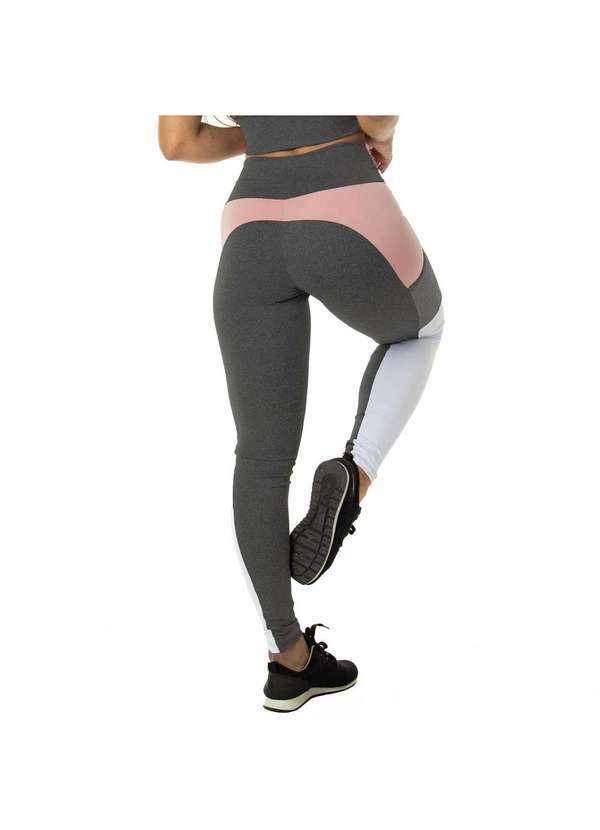 Massam Fitness - Conjunto Feminino com Bolso Essence Top com Legging Cinza 5