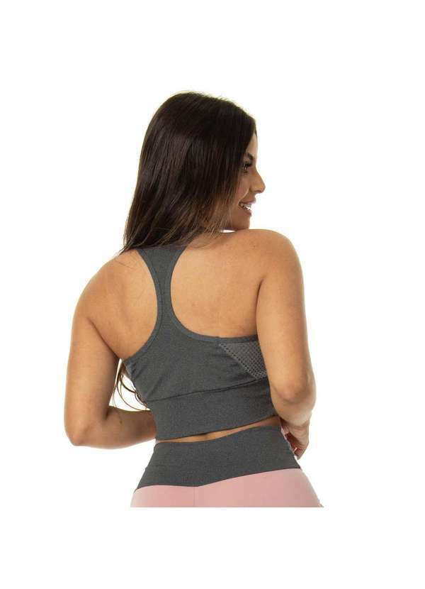Massam Fitness - Conjunto Feminino com Bolso Essence Top com Legging Cinza 8