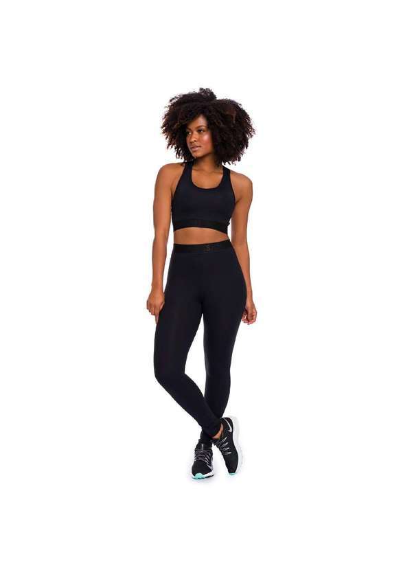 Massam Fitness - Conjunto Feminino Top e Legging Active Preto Massam Fitness Preto