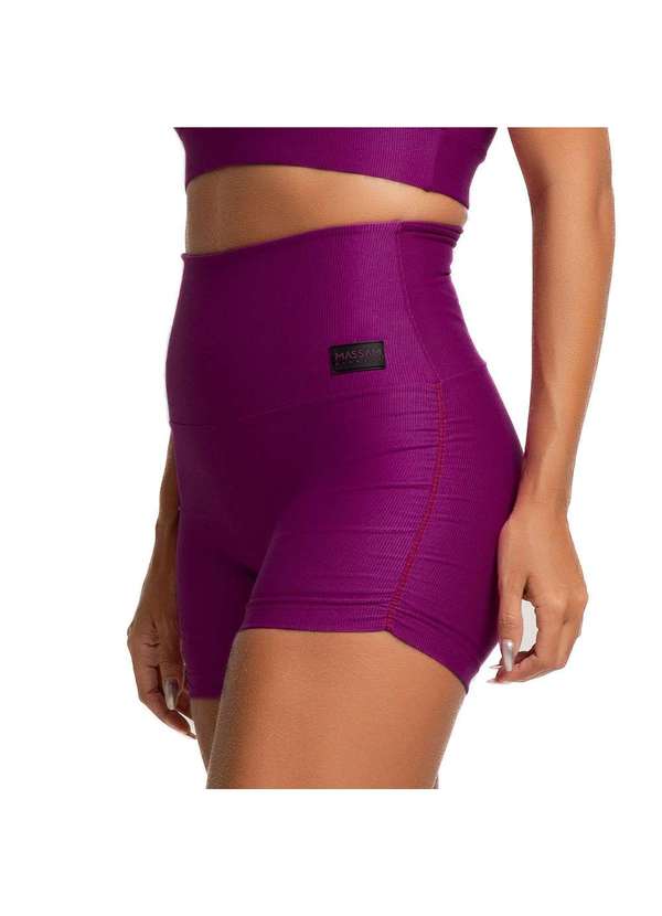 Massam Fitness - Short Feminino Poliamida Canelado Roxo 2