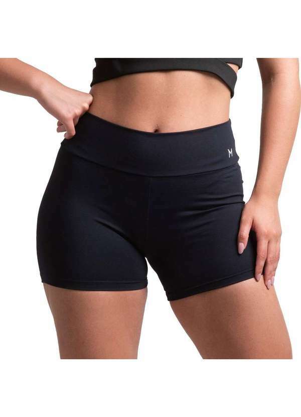 Massam Fitness - Short Feminino Preto Cos Anatomico Preto