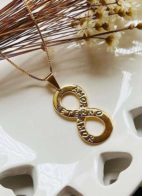 Mellow Brazil - Colar Folheado a Ouro Infinito Amor Eterno Amarelo