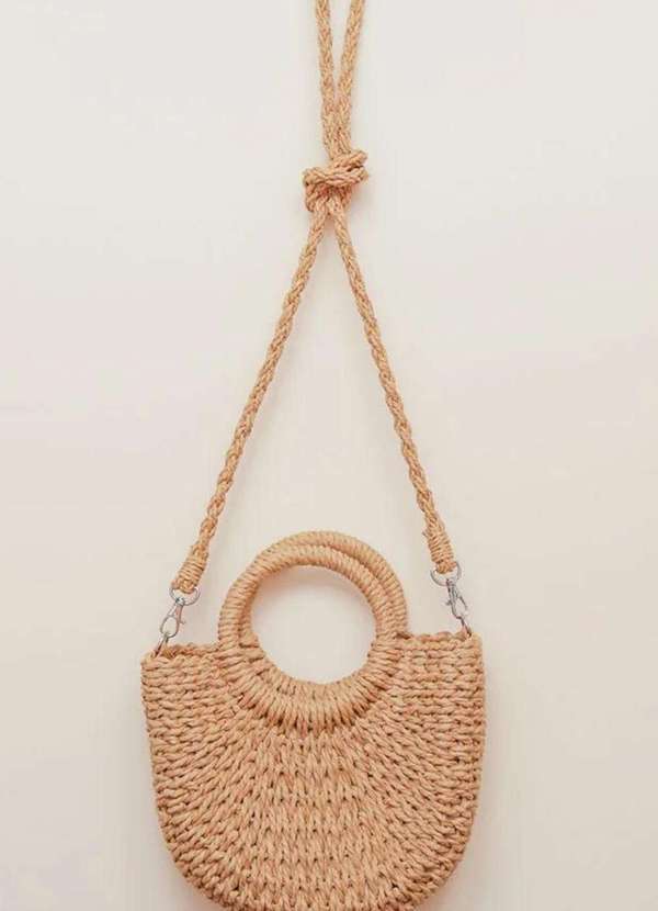 Mellow Brazil - Bolsa de Praia em Palha c/ Alça de Corda, c/ Forro - Cannes Bege