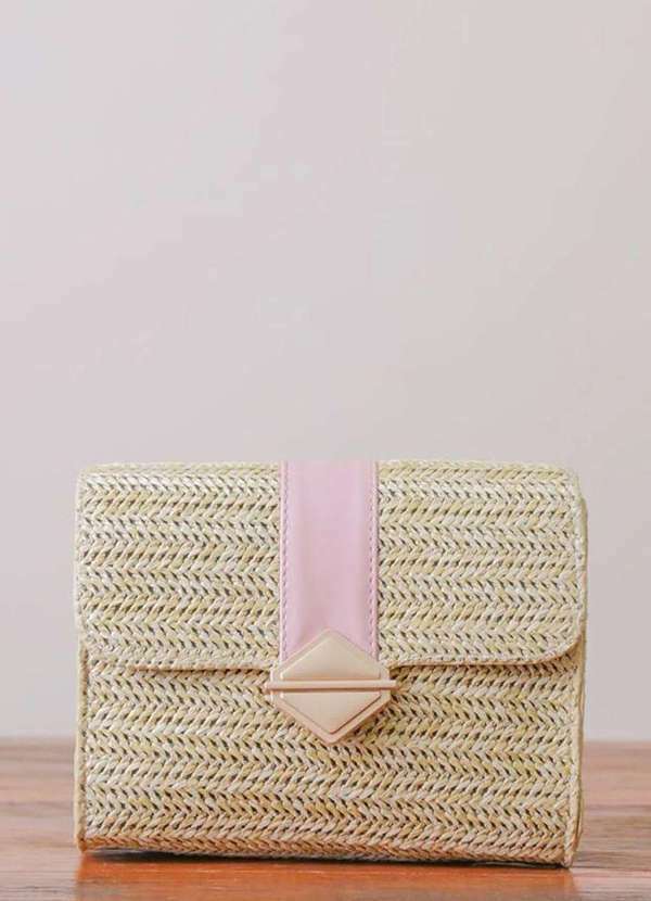 Mellow Brazil - Bolsa de Praia em Palha c/ Alça de Corrente - Sardenha Bege