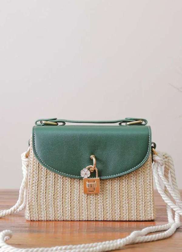 Mellow Brazil - Bolsa de Praia em Palha Estruturada c/ Alça - Leblon Verde 2