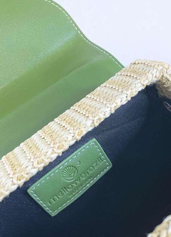 Mellow Brazil - Bolsa de Praia em Palha Estruturada c/ Alça - Leblon Verde 4
