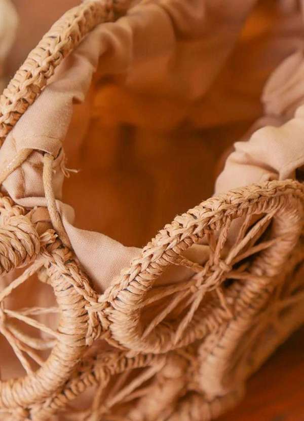 Mellow Brazil - Bolsa de Praia Redonda c/ Alça de Corda e c/ Forro - Aruba Bege 2