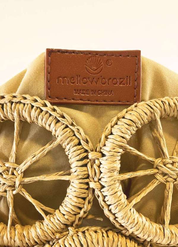 Mellow Brazil - Bolsa de Praia Redonda c/ Alça de Corda e c/ Forro - Aruba Bege 3